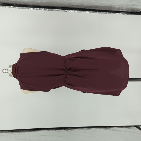 Wilfred Cowl Neck Draped Dress Maroon M Business casual preppy minimalist - Picture 2 of 7